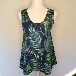 Anthro W5 Tropical Print Sleeveless Blouse Size S